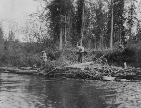 Fishing for Grayling in the Klondike River, c1921.