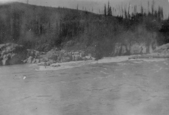 At the Foot of Fraser Falls, c1921.