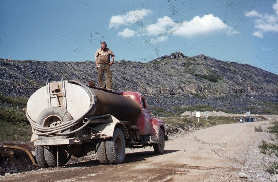 Harold Dines Loading Oil, August 1955.