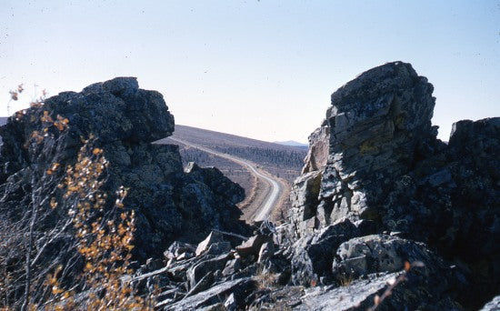 Sixty Mile Road from Castle Rock, Alaska, September, 1965.