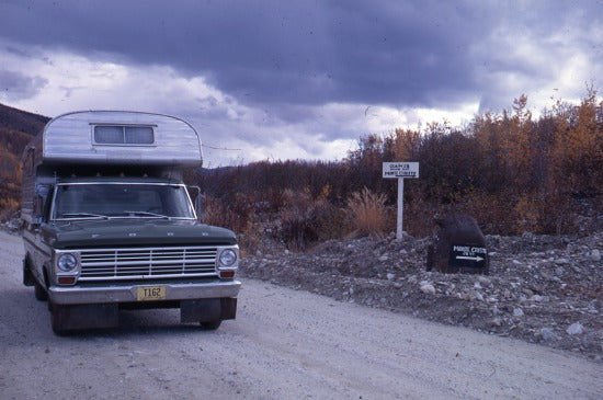 Travelling on Bonanza Creek Road, September, 1969.