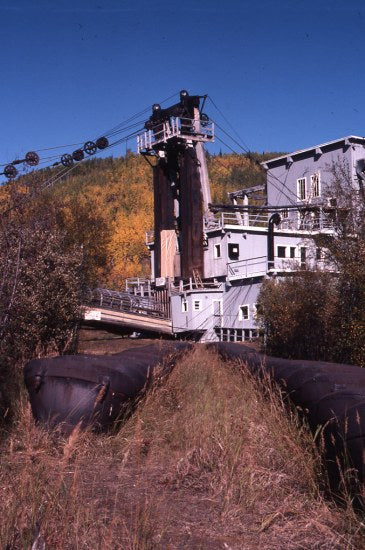 Dredge on Bonanza Creek, September 1981.