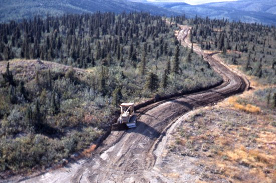 Cat Working on Road to Forestry Tower, August, 1968.