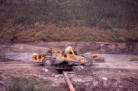 Placer Mining Operation, Sulphur Creek, August 1975.