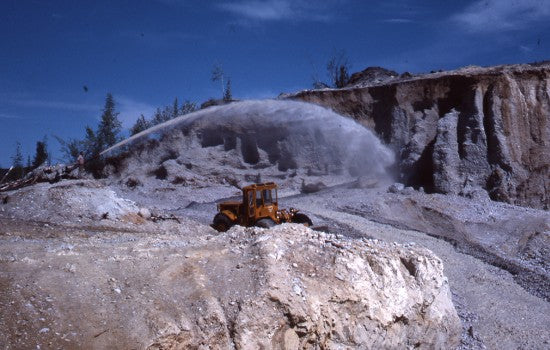 Removing White Channel from Bedrock, Hunker Creek, 11 June 1978.